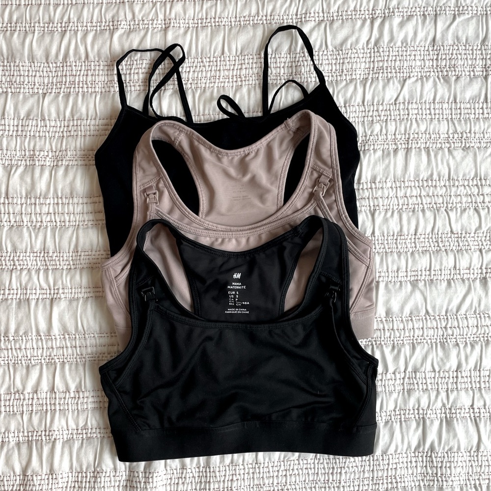 H&M nursing sports bras bundle size S